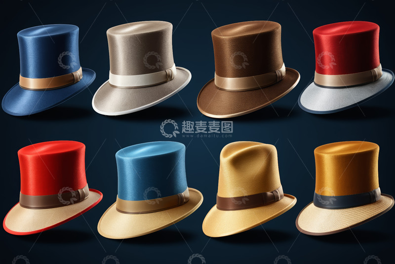 高清大图下载【趣麦麦图】多色礼帽展示素材