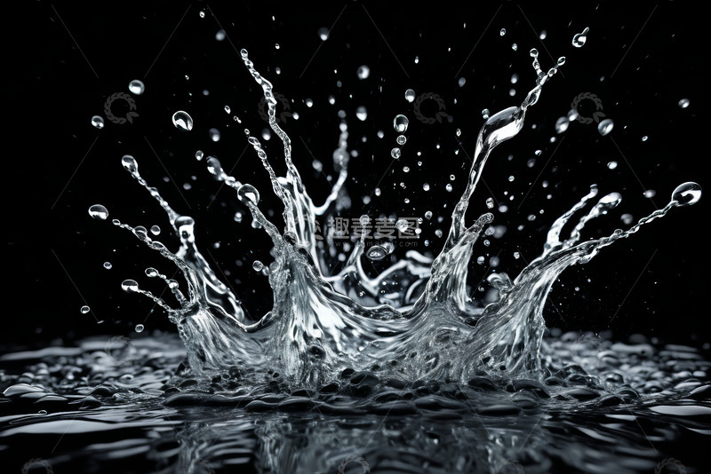 高清大图下载【趣麦麦图】水花飞溅特写画面