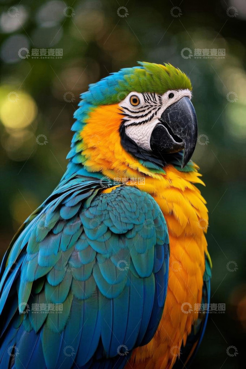 高清大图下载【趣麦麦图】多彩金刚鹦鹉特写