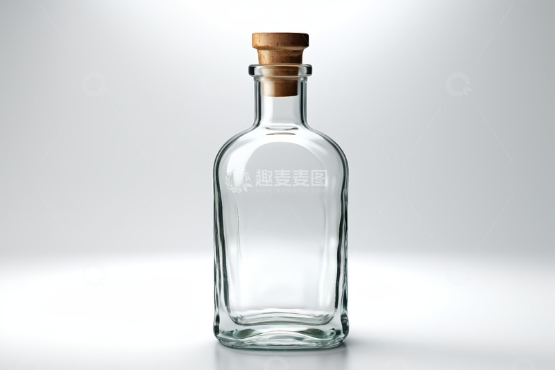 高清大图下载【趣麦麦图】透明玻璃瓶配软木塞特写