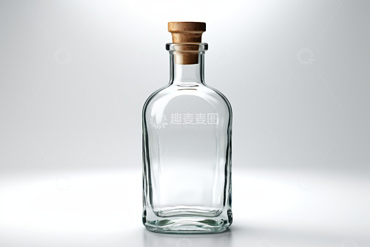 透明玻璃瓶配软木塞特写