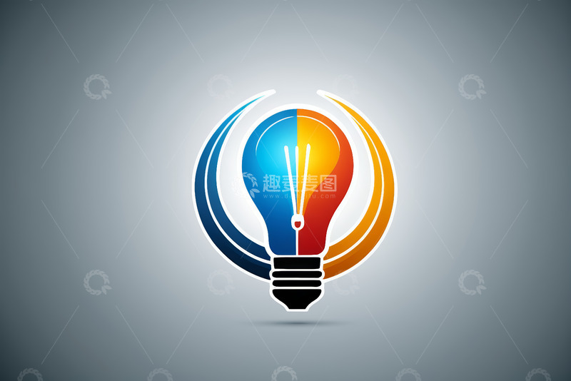 高清大图下载【趣麦麦图】创意灯泡图标设计图