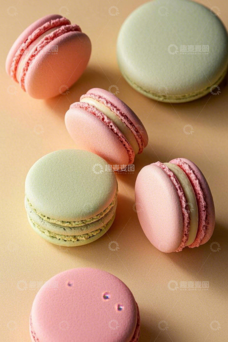 高清大图下载【趣麦麦图】彩色马卡龙特写