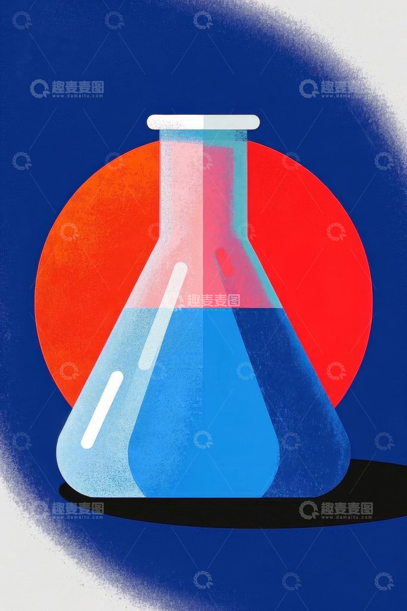 高清大图下载【趣麦麦图】实验室锥形瓶插画素材