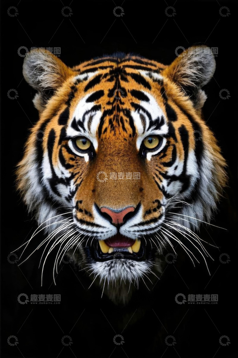 高清大图下载【趣麦麦图】老虎特写正面肖像