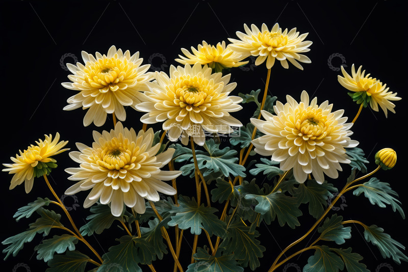 高清大图下载【趣麦麦图】黄色菊花特写素材