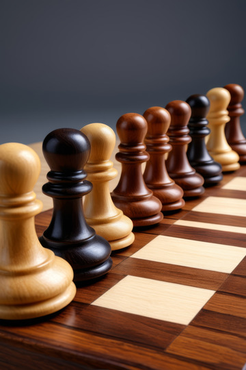 国际象棋棋子棋盘特写