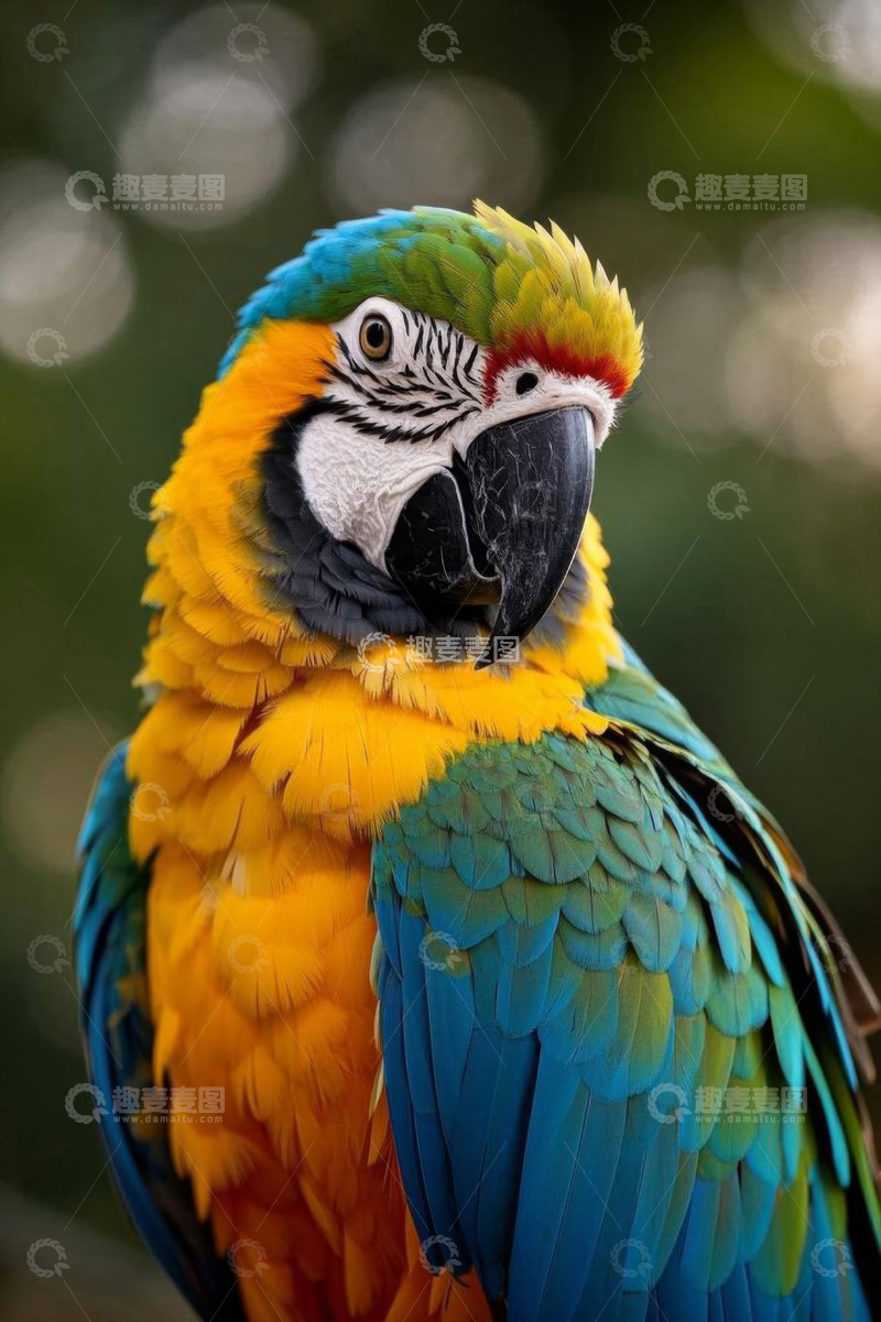 高清大图下载【趣麦麦图】多彩金刚鹦鹉特写