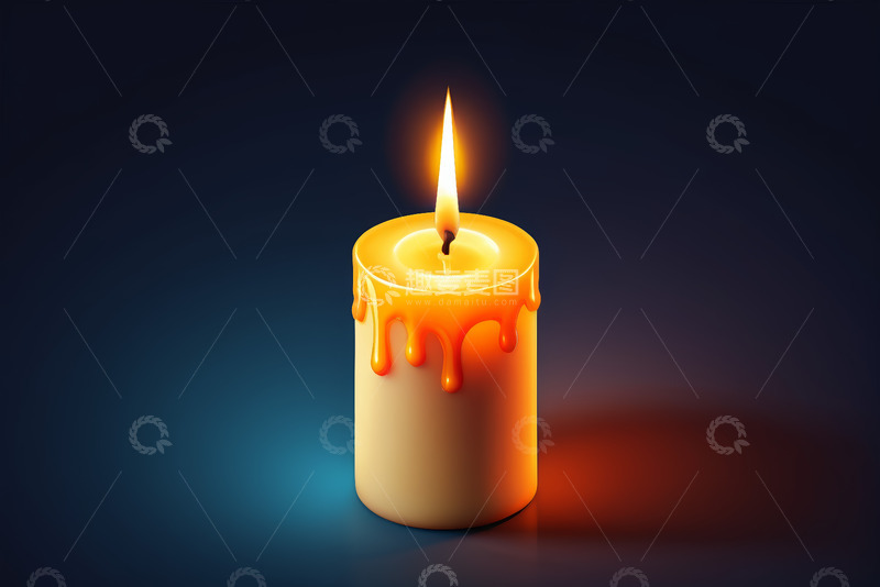 高清大图下载【趣麦麦图】燃烧的圆柱形蜡烛