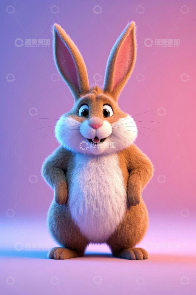 高清大图下载【趣麦麦图】可爱卡通兔子形象素材