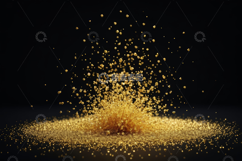 高清大图下载【趣麦麦图】金色粒子飞散特效画面