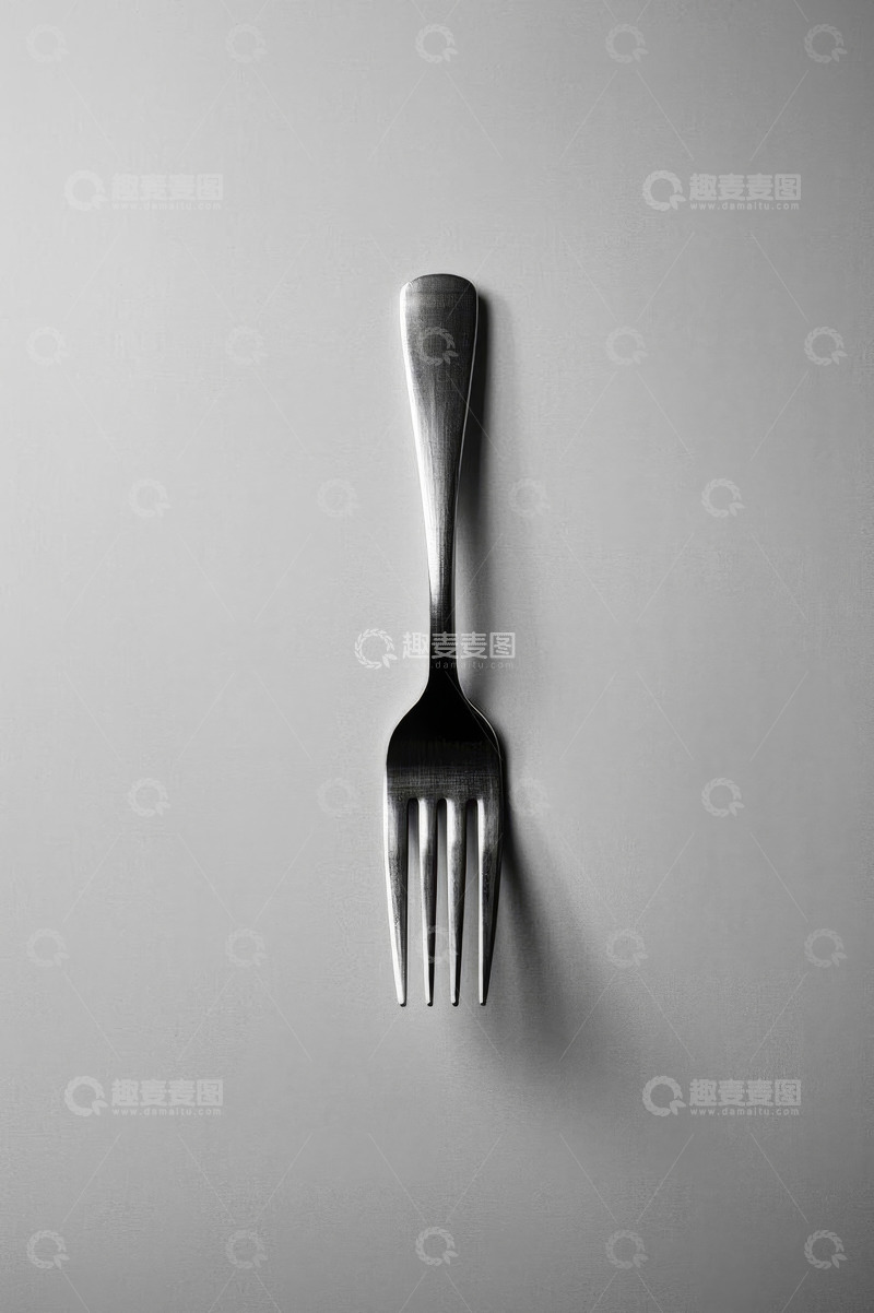 高清大图下载【趣麦麦图】银色金属叉子特写
