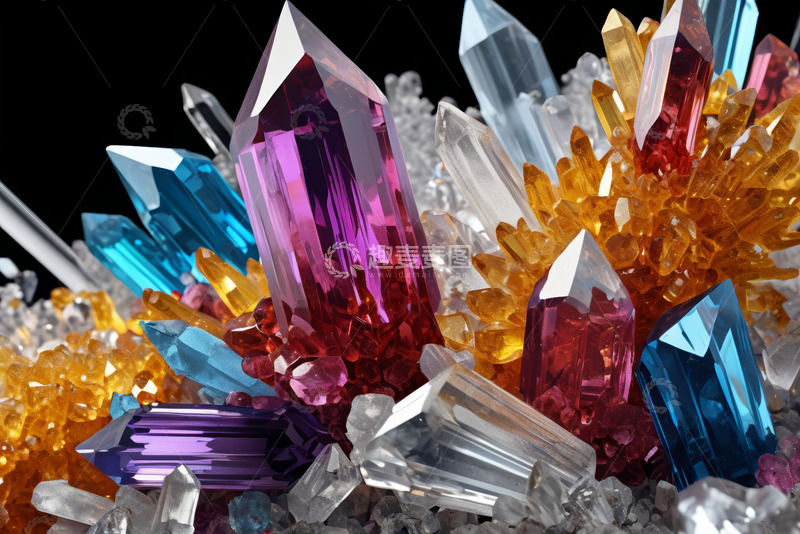 高清大图下载【趣麦麦图】多彩水晶矿物特写素材