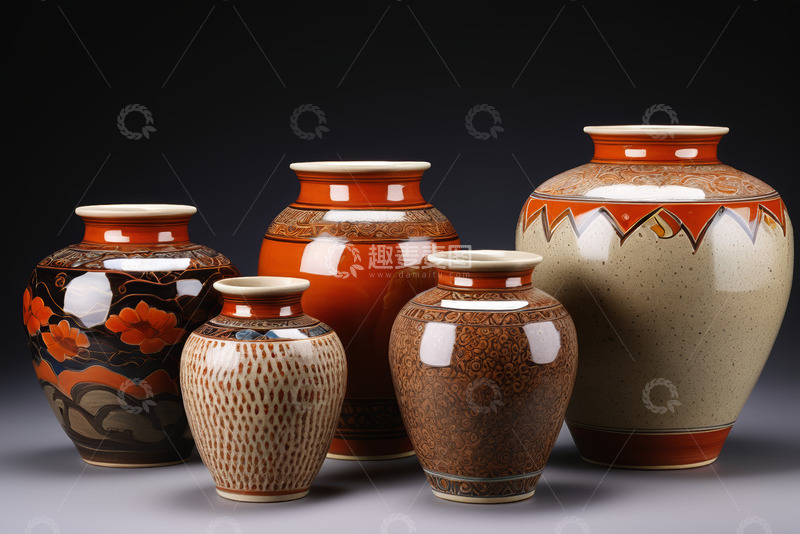 高清大图下载【趣麦麦图】多款传统风格陶瓷花瓶展示