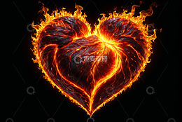 燃烧的心形火焰图像