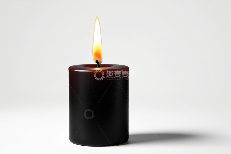 高清大图下载【趣麦麦图】燃烧的深色蜡烛特写