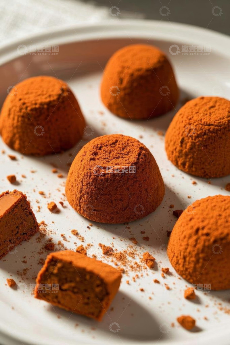 高清大图下载【趣麦麦图】白盘上的巧克力甜点