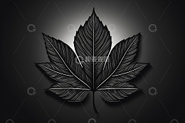 黑色背景下的叶片图案