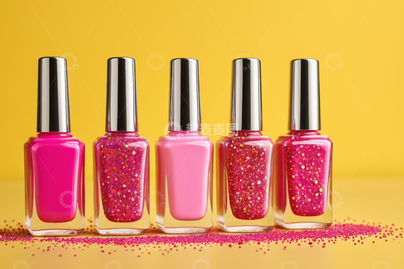 高清大图下载【趣麦麦图】五款粉色系指甲油展示