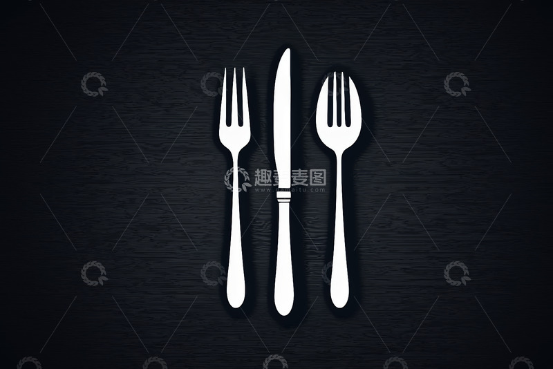 高清大图下载【趣麦麦图】餐具刀叉简约背景图