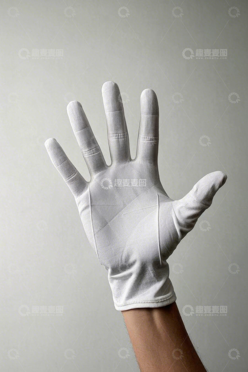 高清大图下载【趣麦麦图】白色手套手部特写