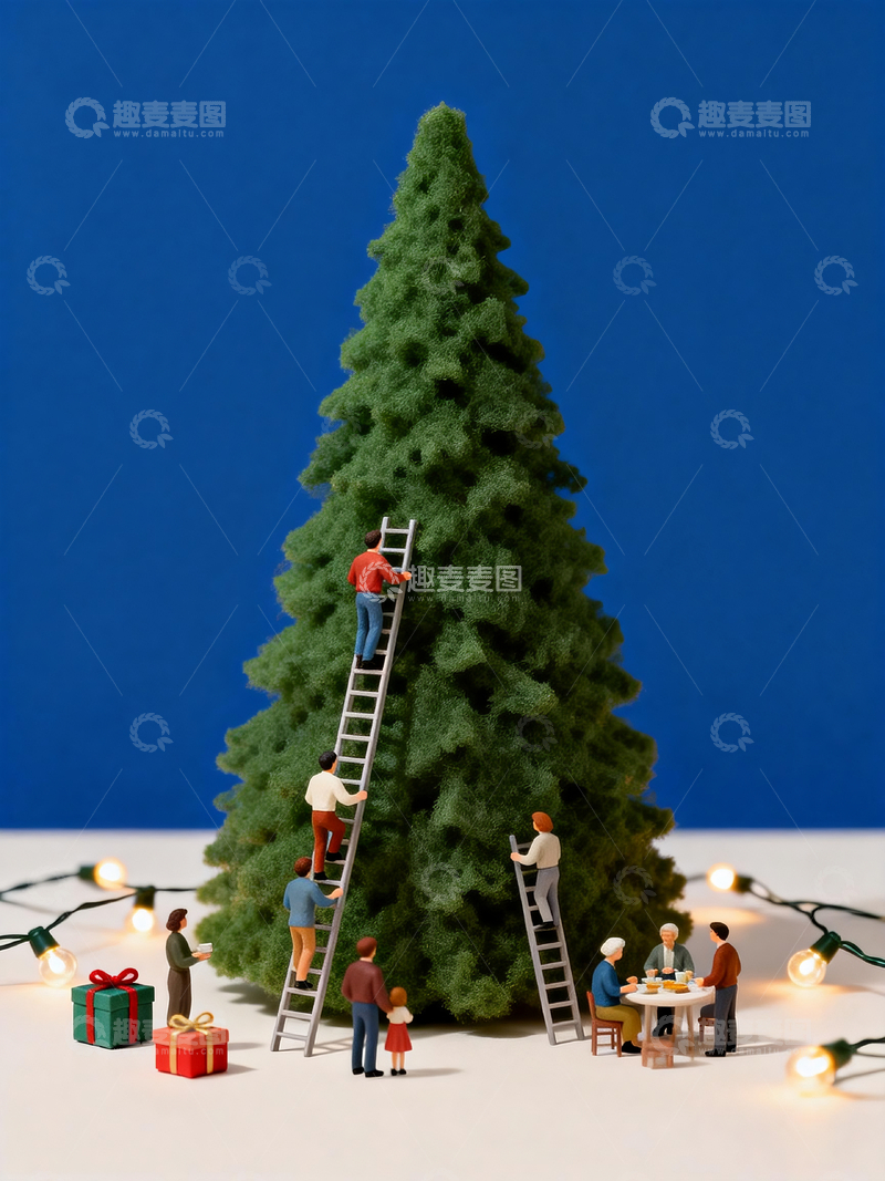 源文件下载【趣麦麦图】微缩圣诞树互动场景7