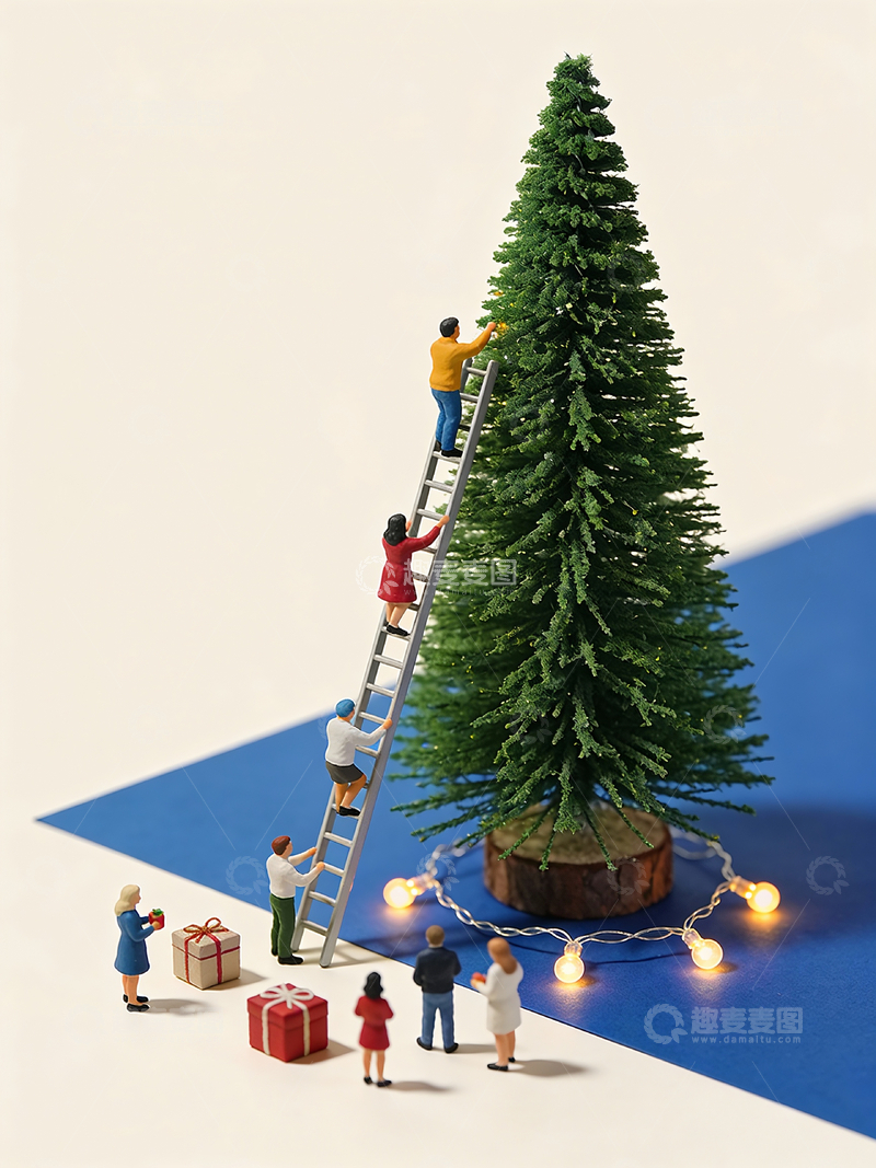 源文件下载【趣麦麦图】微缩圣诞树互动场景2
