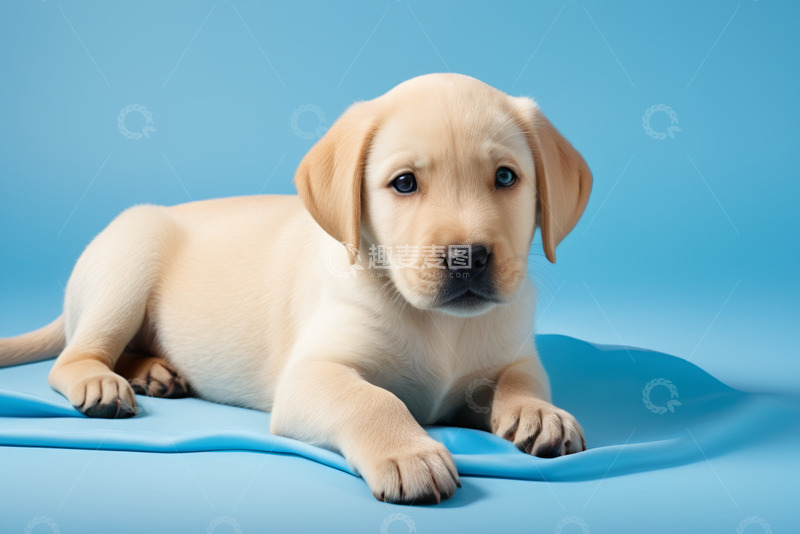 高清大图下载【趣麦麦图】浅黄色拉布拉多幼犬特写