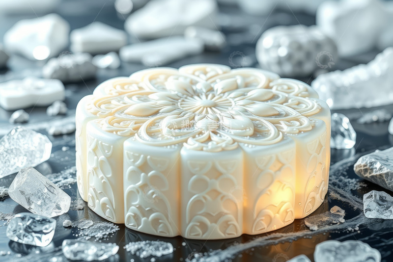 高清大图下载【趣麦麦图】精美花纹月饼特写