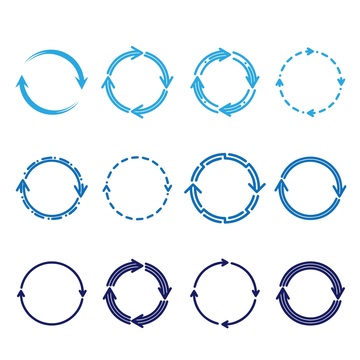 蓝色循环箭头图标素材