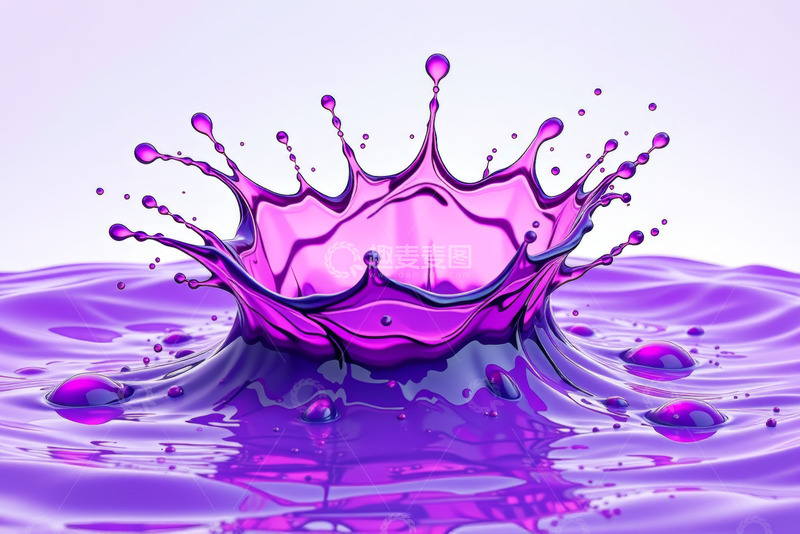 高清大图下载【趣麦麦图】紫色液体飞溅特写