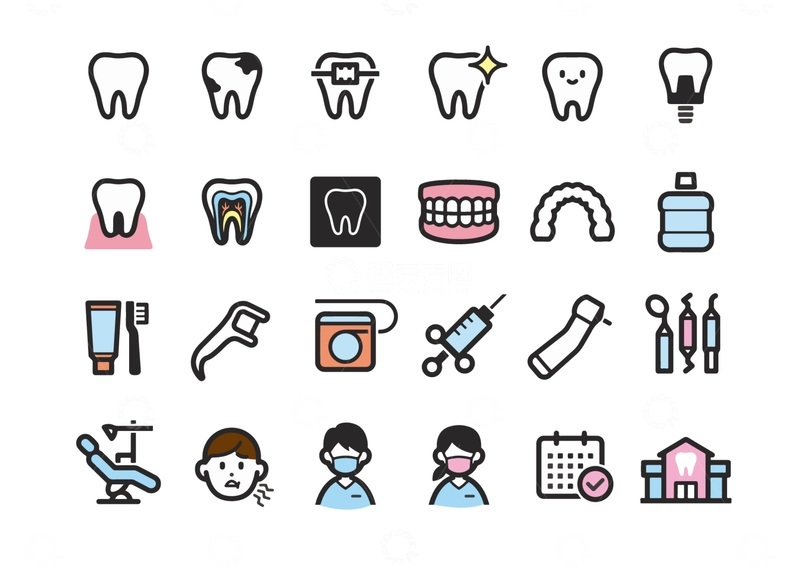 源文件下载【趣麦麦图】牙科医疗图标设计素材