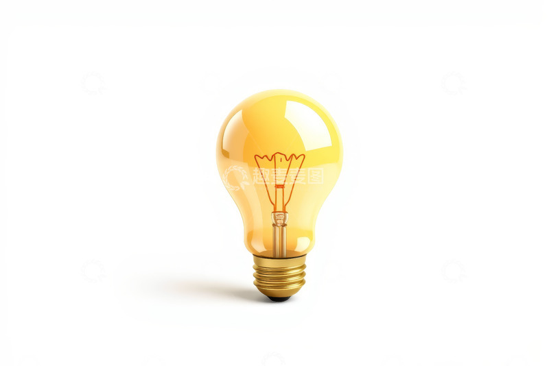 高清大图下载【趣麦麦图】黄色发光灯泡特写