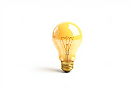 黄色发光灯泡特写