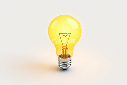 黄色发光灯泡特写