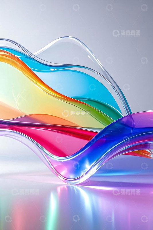 彩色波浪形透明素材