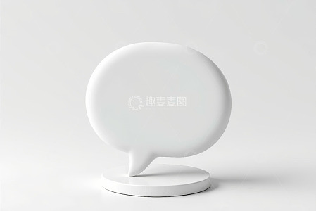 白色立体对话气泡展示模型