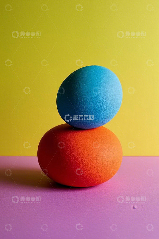 彩色鸡蛋堆叠静物素材