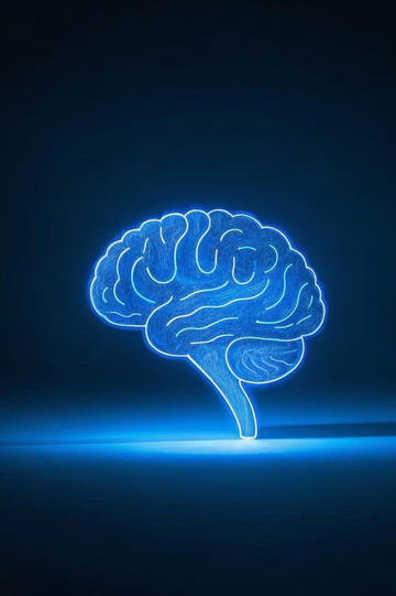 蓝色发光人脑模型素材