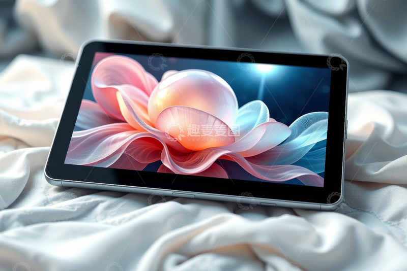 高清大图下载【趣麦麦图】床上放置的平板电脑