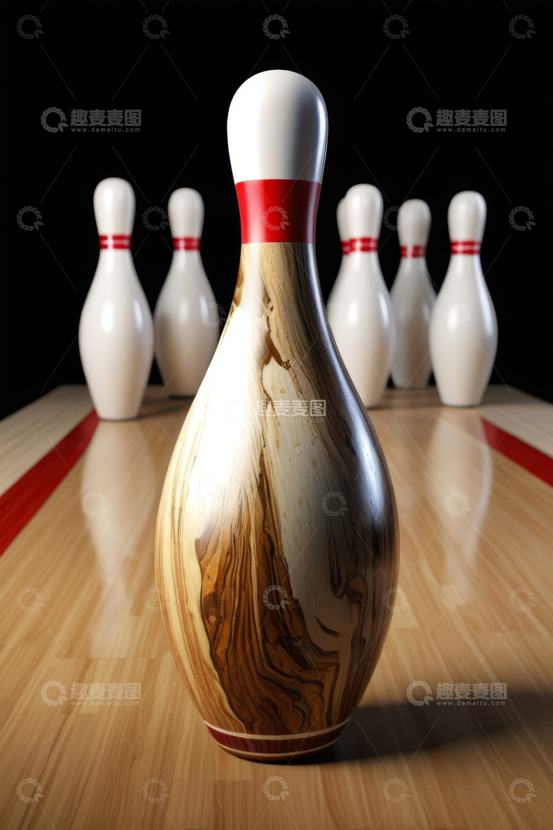 高清大图下载【趣麦麦图】保龄球与球瓶特写