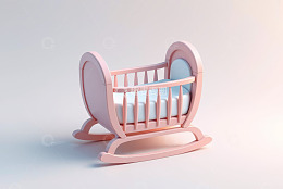 粉色婴儿摇篮3D模型