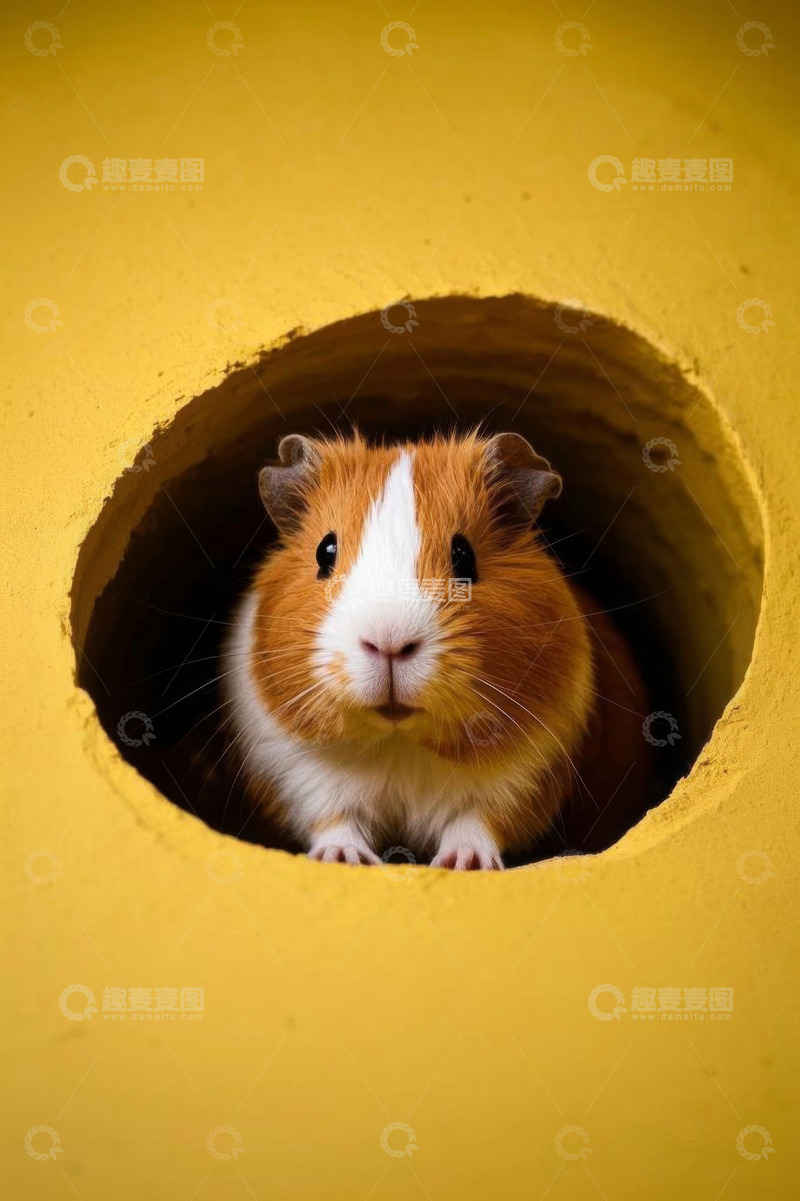 高清大图下载【趣麦麦图】洞穴中可爱的仓鼠特写