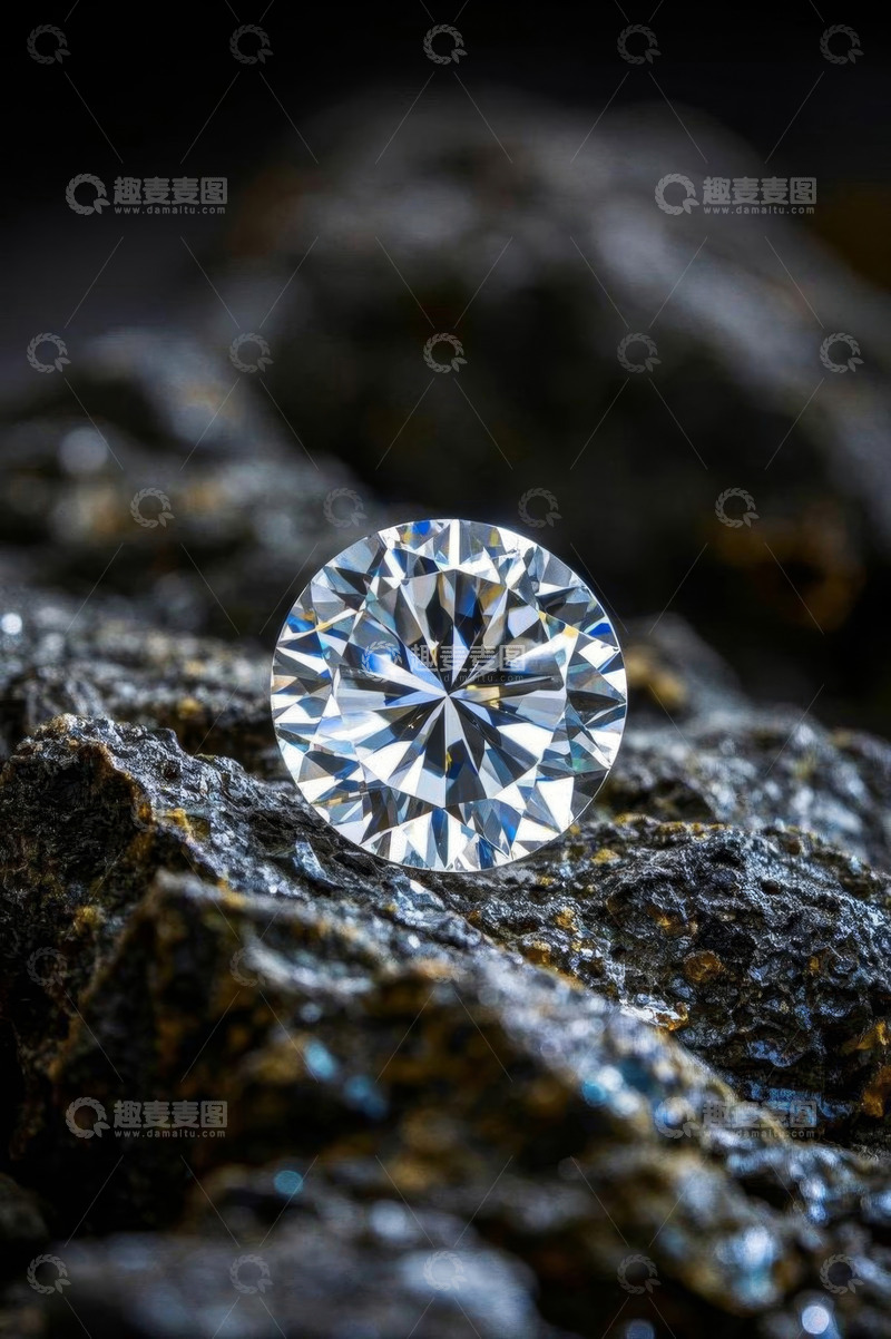 高清大图下载【趣麦麦图】岩石上的钻石特写