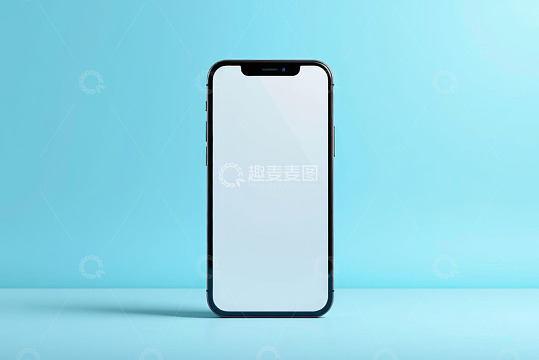 蓝色背景上的智能手机