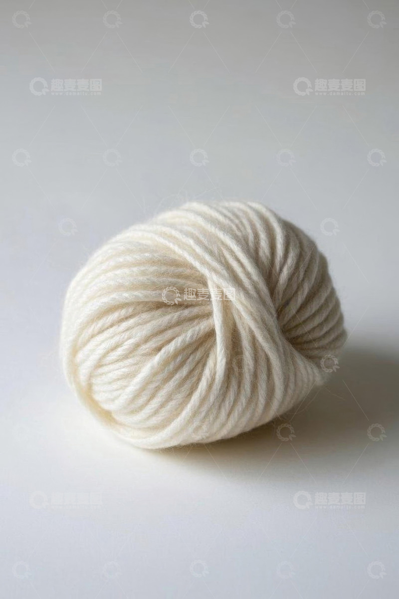 高清大图下载【趣麦麦图】白色羊毛纱线团