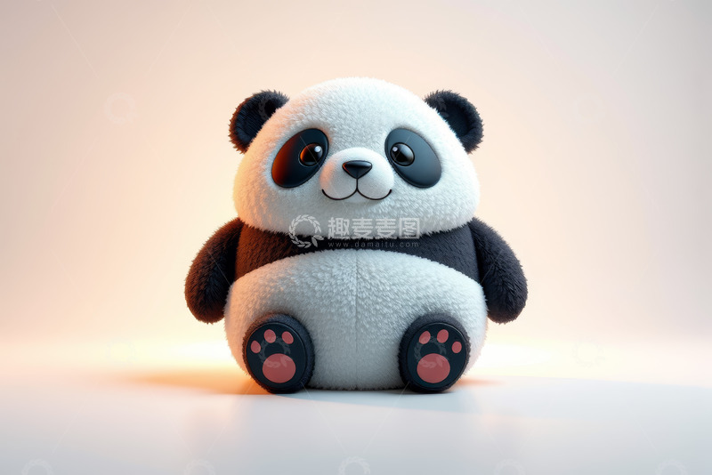 高清大图下载【趣麦麦图】可爱卡通熊猫玩偶形象
