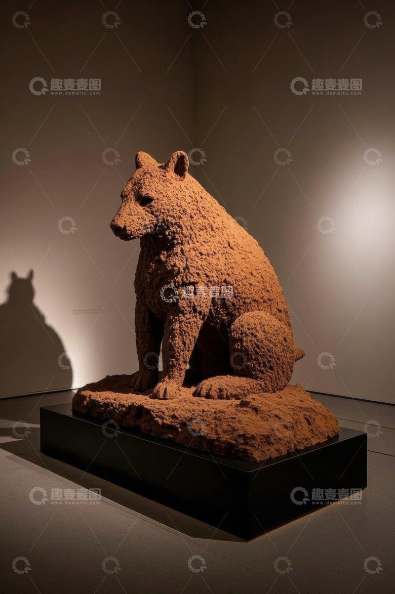 高清大图下载【趣麦麦图】室内熊雕塑艺术展品