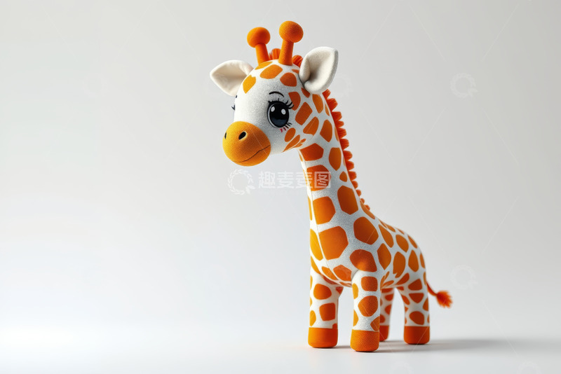 高清大图下载【趣麦麦图】长颈鹿毛绒玩具特写