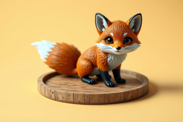可爱狐狸摆件特写